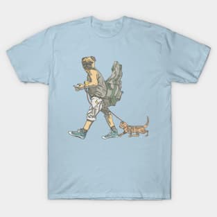 WALKING HIS CAT PUG T-Shirt